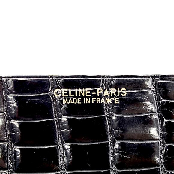 🔴 Celine Long Wallet - Black Crocodile Leather Gold - Picture 6 of 9